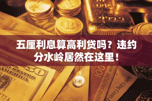 武汉五厘利息算高利贷吗？违约分水岭居然在这里！