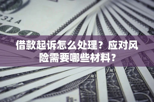 武汉借款起诉怎么处理？应对风险需要哪些材料？