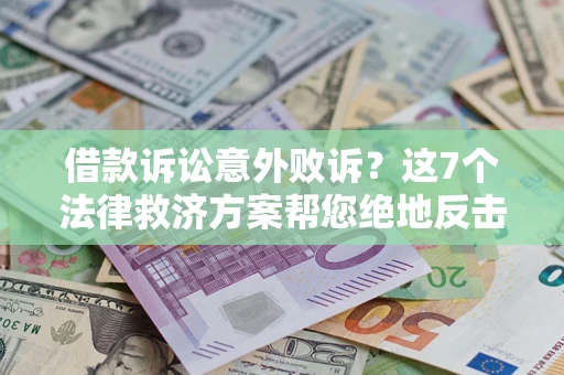 武汉借款诉讼意外败诉？这7个法律救济方案帮您绝地反击！