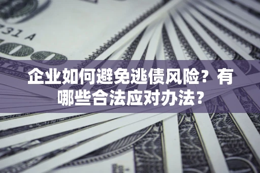 武汉企业如何避免逃债风险？有哪些合法应对办法？