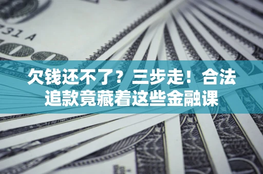 武汉欠钱还不了？三步走！合法追款竟藏着这些金融课