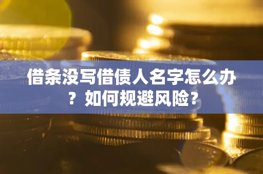 武汉借条没写借债人名字怎么办？如何规避风险？